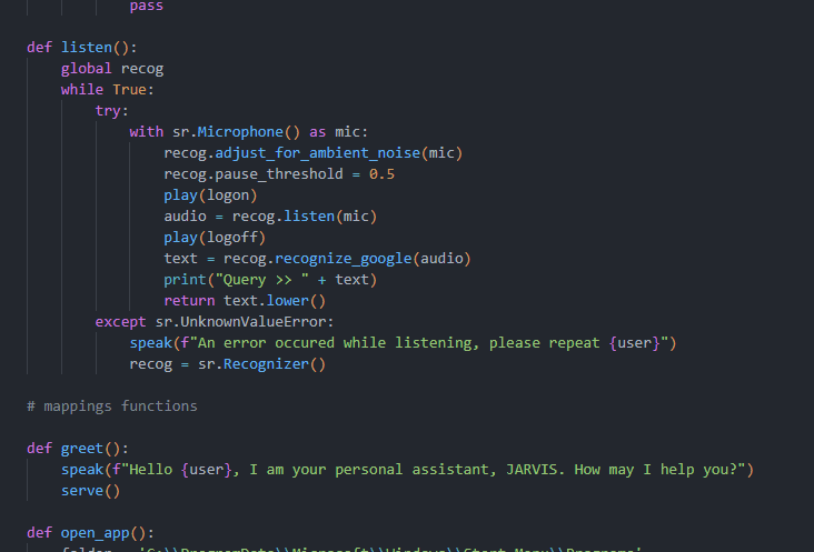Jarvis Desktop Code Screenshot